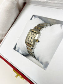 Cartier Tank Francaise Staal / Goud Model 2384 Quartz Incl Cartier Garantie