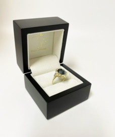 Handvervaardigd Antiek Gouden Ring Roos Geslepen Hematiet - Mt 17.25