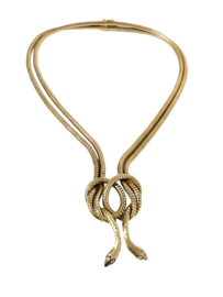 14 K Gouden Dubbel Slangen Collier 0.24 Ct Briljant Geslepen Diamant - G / VVS