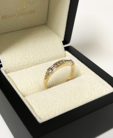 14 K Gouden Bijzet Aanschuif Ring 0.10 crt Briljantgeslepen Diamant H / VS1