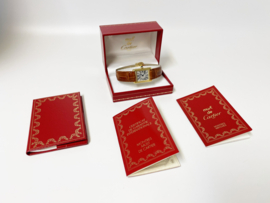 Must de Cartier Tank Midsize Quartz Oparan Dial Deployante - Full Set Incl. Cartier Garantie