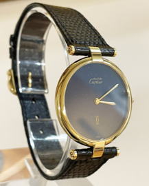 Cartier Le Must Vermeil Ronde Large Lapis Lazuli Dial Quartz