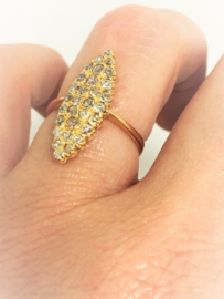 Antiek  Handvervaardigd 18 K Gouden Markies Ring ca 0.50 crt Diamant (vrij slijpsel)
