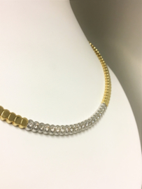 18 Karaat Gouden Schakel Collier 2.0 crt Briljantgeslepen Diamant Top Wesselton