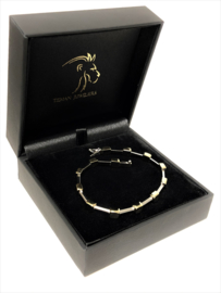 14 K Gouden Fantasie Schakel Armband Blokjes - 18,8 cm / 8,8 g