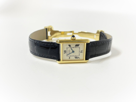 Must de Cartier Tank Midsize Quartz White Roman Dial Deployante Incl Cartier Garantie