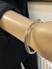 14 Karaat Bicolor Gouden Slag Armband - 12.5 g / Draaglengte ca 18 cm