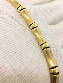 14 K Gouden Bamboe Schakel Collier / Choker - 45 cm