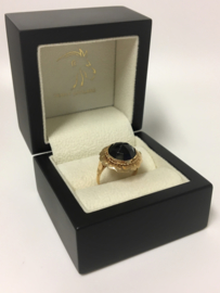 Antiek Gouden Rozet Ring Facetgeslepen Granaat