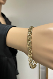 Antiek Handvervaardigd 14 K Gouden Schakel Armband - 20 cm / 11,2 g