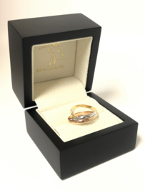 14 Karaat Tricolor Gouden Dames Ring - Mt 18,25 mm