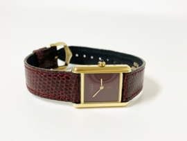 Cartier Must de Cartier Tank Midsize Quartz - Burgundy Red Lacquer / Wijn Rood