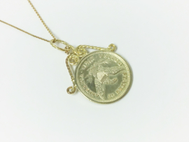 Antiek 14 K Gouden Hanger 2,5 Dollar Coin (naslag) - United States 1904