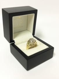Grove 14 K Bicolor Gouden Rozet Ring ca 1 crt Diamant - 12,3 g