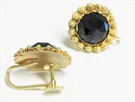 14 K Antiek Gouden Oorhangers Granaat Zeeuwse Knopen