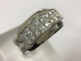 Zware 18 K Witgouden Bandring 1,0 crt Diamant Top Wesselton - 17 g