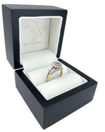 18 Karaat Bicolor Gouden Diamanten Ring 0.65 ct Briljant Geslepen Diamant