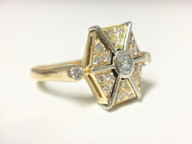 Luth Bijoux 18 K Gouden Design Ring 0.50 crt Briljantgeslepen Diamant