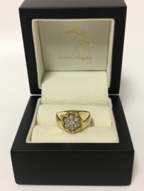 Antiek 18 K Gouden Rozet Ring ca 0.35 crt Diamant G / VS1