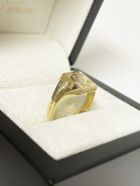 Handvervaardigd Antiek Gouden Zegelring Monogram FC