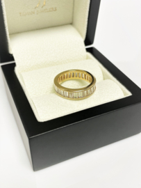 18 K Gouden Bandring ca 3 ct Baguette Geslepen Diamant G/H Loepzuiver
