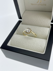 Antiek Gouden Solitair Ring 0.50 ct Diamant Antiek Slijpsel - H/VVS1
