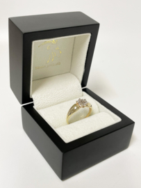 14 K Gouden Rozet Ring ca 0.15 crt Briljant Geslepen Diamant