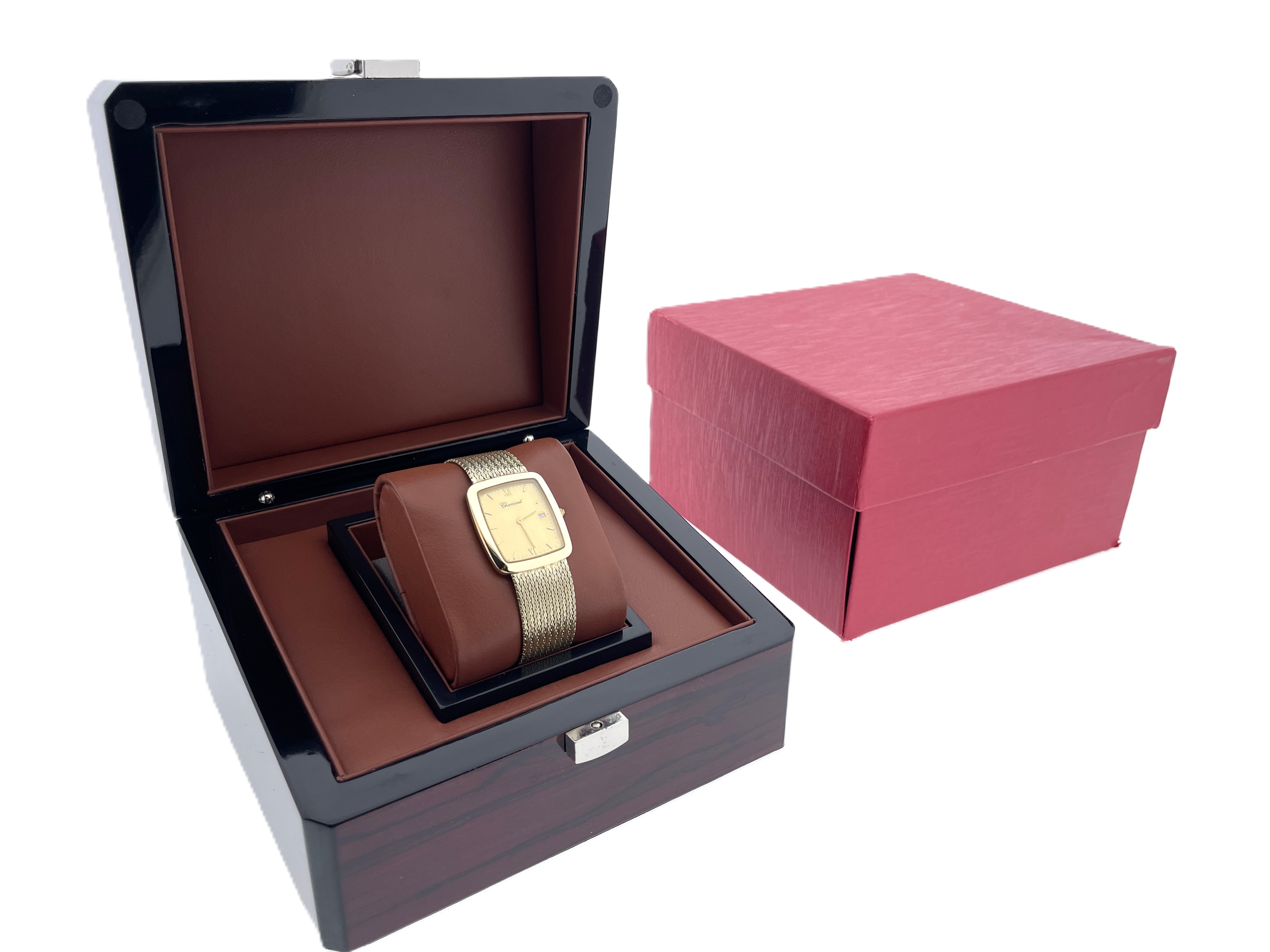 Chamont 14 Karaat Gouden Heren Horloge Quartz Milanese Band Jaren '90