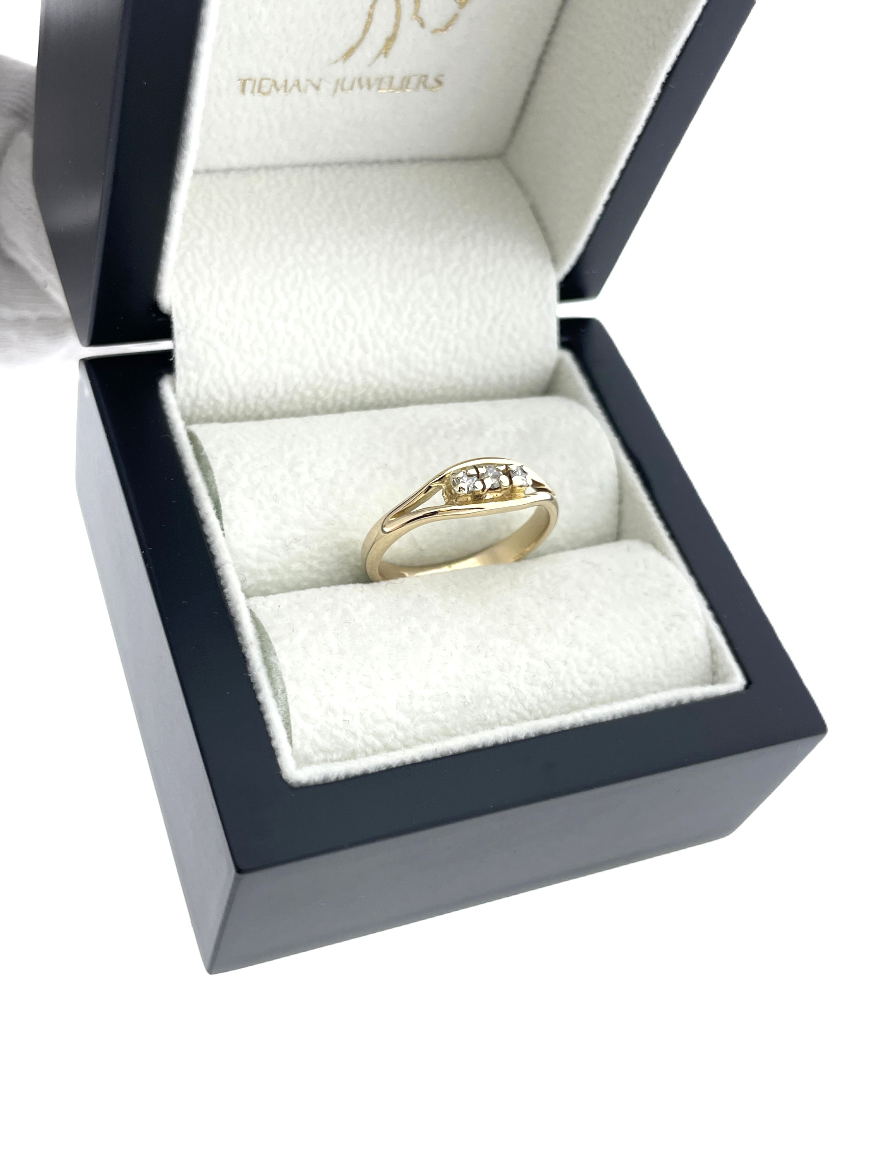 Antiek Gouden Bandring ca 0.10 ct Briljant Geslepen Diamant H/SI