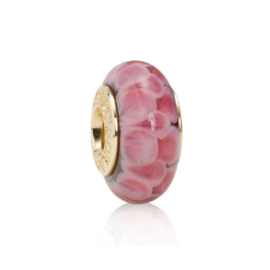 PANDORA 750501 14 K Gouden Roze Lotus Charm Murano - Retired