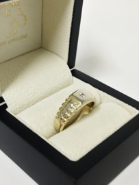 14 K Bicolor Gouden Rolex Ring Zirkonia - 5,55 g