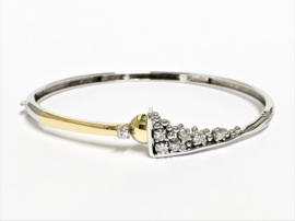 Antiek 18 K Gouden Slaven Armband 0.35 crt Briljantgeslepen Diamant F / IF