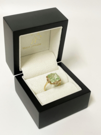Antiek Gouden Ring Facet Geslepen Lichtgroene Spinel - Mt 18