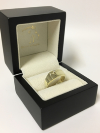 14 K Gouden Heren Ring 0.03 crt Briljantgeslepen Diamant