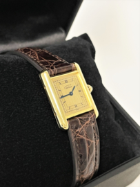 Vermeil Must de Cartier Tank Quartz Dames Polshorloge Roman Dial