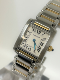 Cartier Tank Francaise Staal / Goud Model 2384 Quartz - Full Set