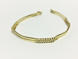 14 K Gouden Fantasie Schakel Armband - 19,5 cm / 8,2 g