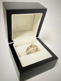 Le Chic 18 K Bicolor Gouden Solitair Ring 0.25 ct Briljant Geslepen Diamant Top Wesselton IF