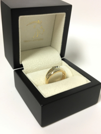 14 K Gouden Bandring 0.10 crt Prinses Geslepen Diamant H/VS1