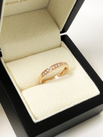 18 K Rosé Gouden Rijring Bijzet Ring 0.28 crt Diamant F / VS2