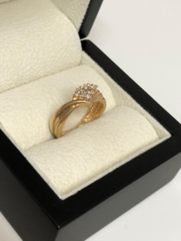 14 K Rosé Gouden Fantasie Ring Briljantgeslepen Zirkonia