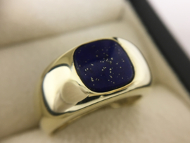 Zware 14 K Gouden Heren Ring Lapis Lazuli (Afghanistan) - 11,1 g