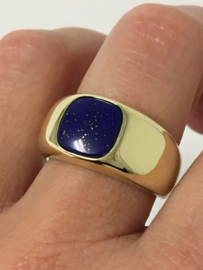 Zware 14 K Gouden Heren Ring Lapis Lazuli (Afghanistan) - 11,1 g