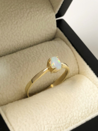 14 K Gouden Solitair Ring Opaal