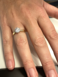18 Karaat Gouden Solitair Ring 1.57 ct Natuurlijk Diamant F/SI2 Inclusief GIA Report