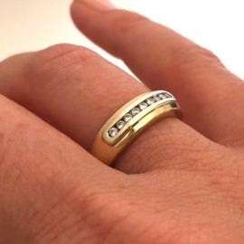 14K Gouden Ring 0.18 crt Briljantgeslepen Diamant