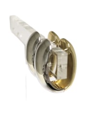 Brede Bicolor Gouden Klap Creolen (tweezijdig) - 9,9 g / 2,2 cm x 1 cm
