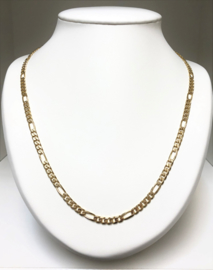 14 K Massief Gouden Figaro Schakel Ketting - 55,5 cm / 25 g
