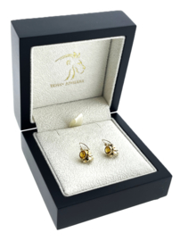 Antieke 8 Karaat Oorhangers Oranjegeel Cubic Zirkonia