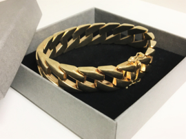 14 K Gouden Grove Schakel Armband